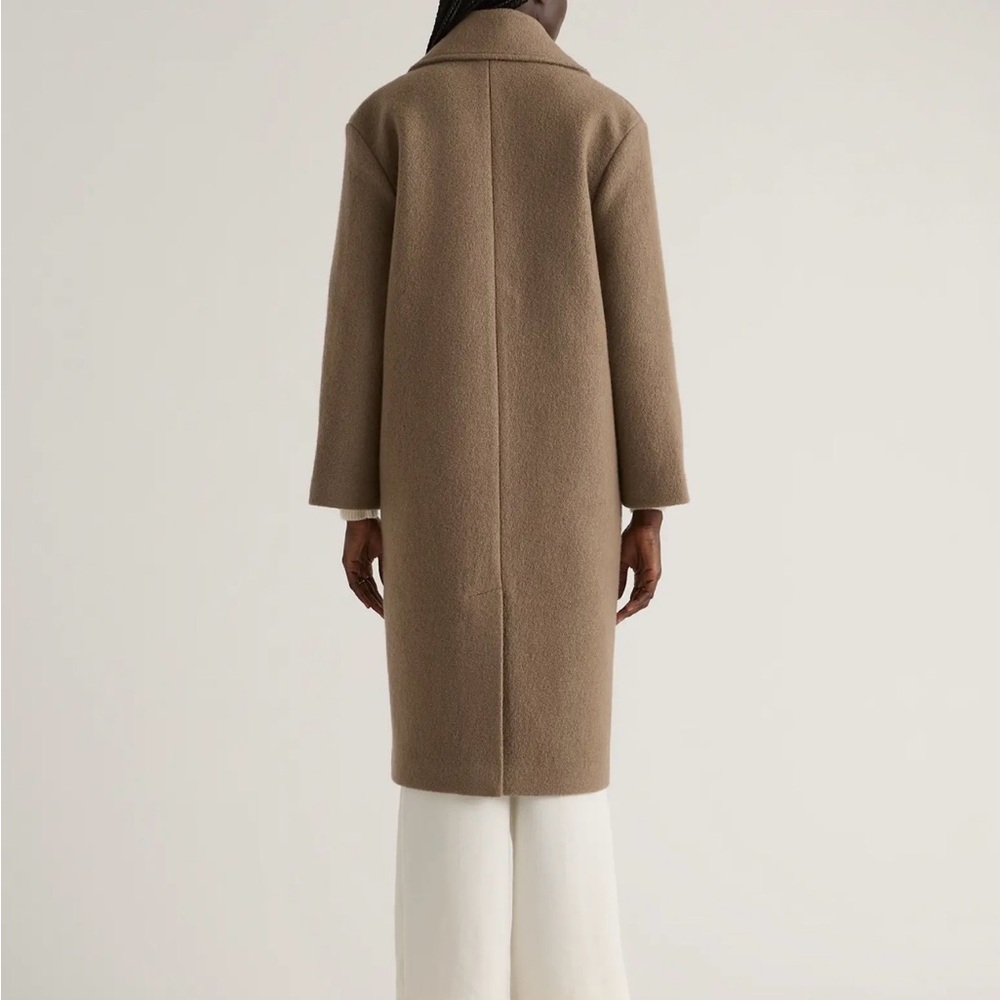 Quince 100% Merino Wool Shawl Collar Long Coat XS NWOT Heather Elm - Picture 8 of 14